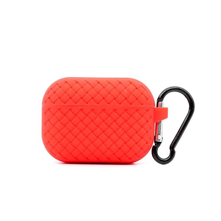 For AirPods Pro Weave Texture TPU Protective Case(Red)
