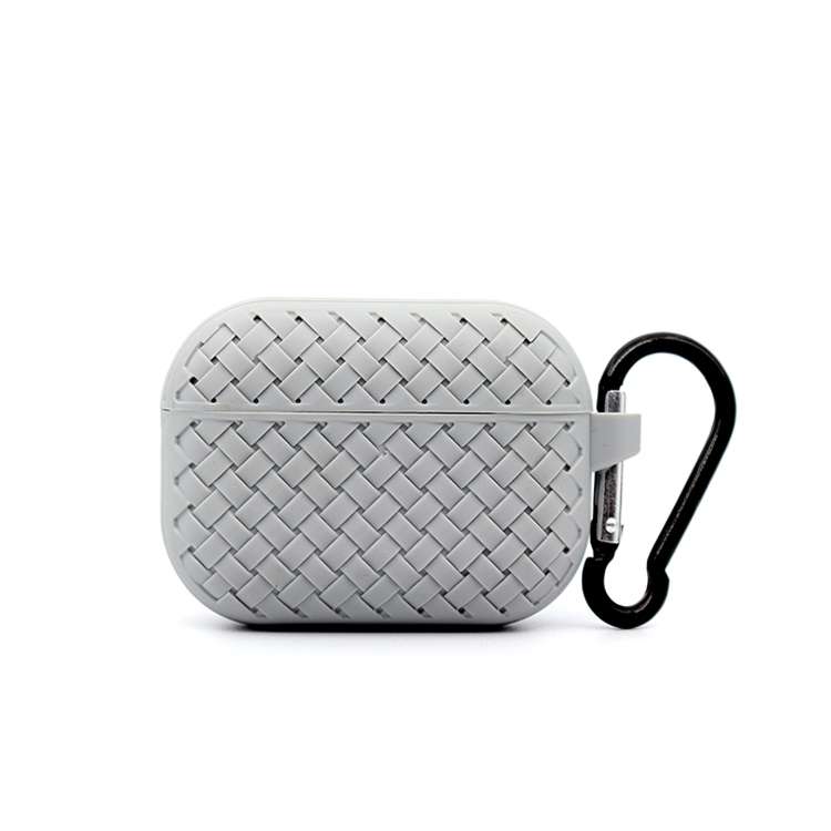 For AirPods Pro Weave Texture TPU Protective Case(Grey)