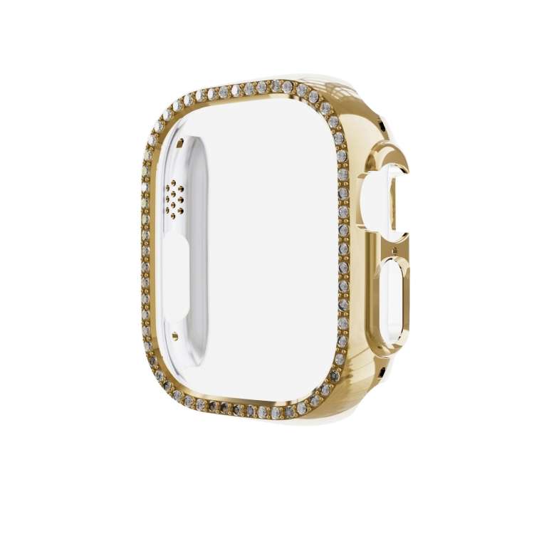 For Apple Watch Ultra 3 / 2 / 1 49mm Diamond Hollow PC Watch Case(Rose Gold)