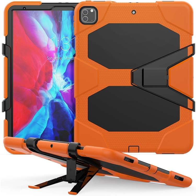 For iPad Pro 12.9 inch (2020) Shockproof Colorful Silicon + PC Protective Tablet Case ... (Orange)