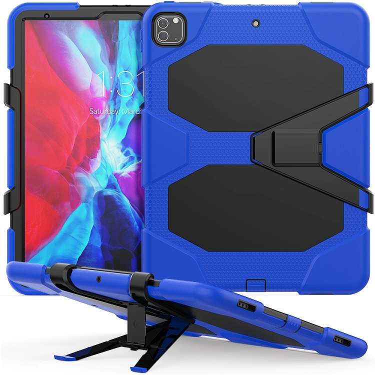 For iPad Pro 12.9 inch (2020) Shockproof Colorful Silicon + PC Protective Tablet C ... (Dark Blue)