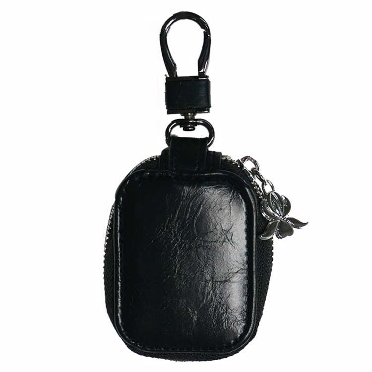 For Apple AirPods Universal Bluetooth Earphone Leather Storage Bag(Black)