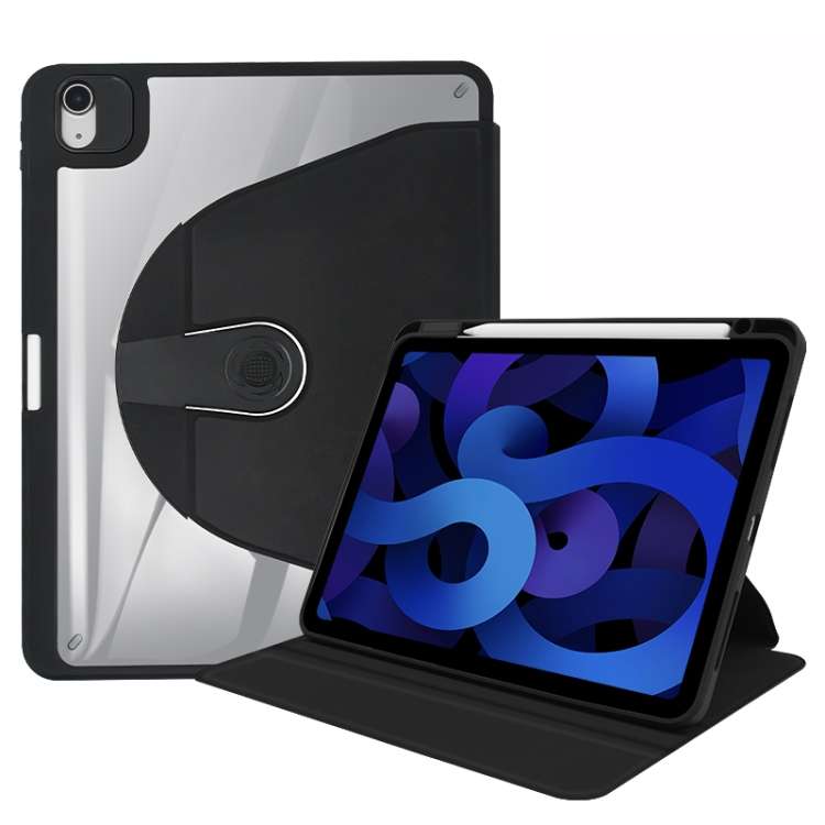 For iPad Pro 12.9 2022 / 2021 / 2020 / 2018 Acrylic 360 Degree Rotation Holder Tablet ... (Black)