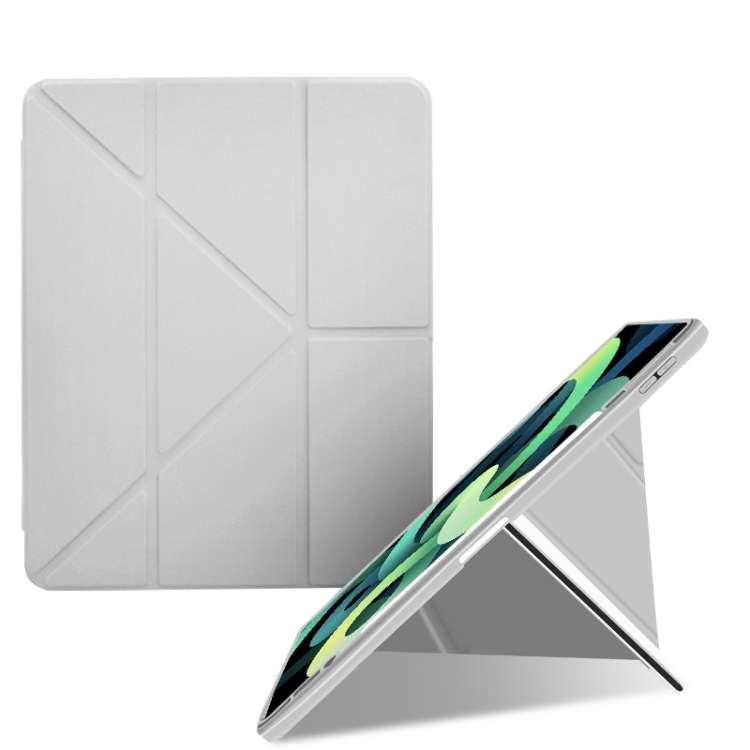 Acrylic 2 in 1 Y-fold Smart Leather Tablet Case For iPad Pro 12.9 2022 / 2021 / 2020 / 2018(Grey)