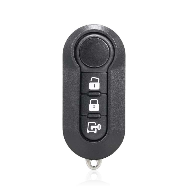 For Fiat 3 Button Folding Car Key Case Remote Control Shell SIP22, Style:White Switch Trunk Button