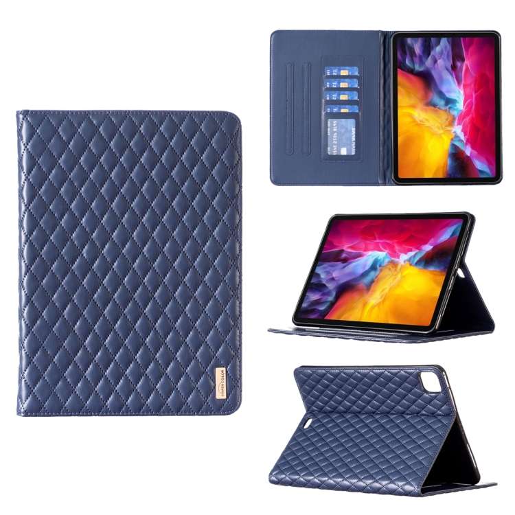 For iPad Pro 11 2022 / 2021 / 2020 Elegant Rhombic Texture Horizontal Flip Leather Tabl ... (Blue)