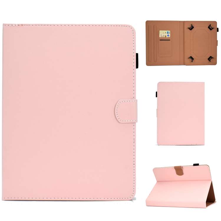 For 7 inch Solid Color Tablet PC Universal Magnetic Horizontal Flip Leather Case with C ... (Pink)