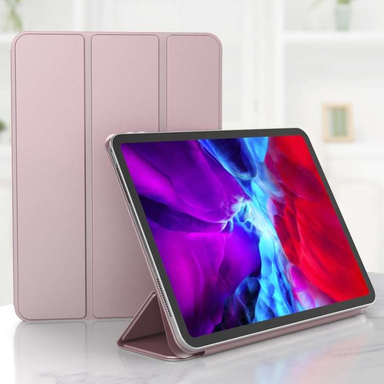 For iPad Pro 11 (2020) Horizontal Flip Ultra-thin Double-sided Clip Magnetic PU Lea ... (Rose Red)