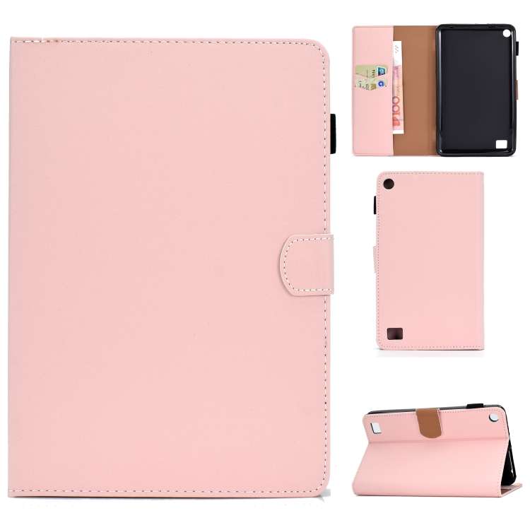 For Kindle Fire 7(2015/2017/2019) Solid Color Tablet PC Universal Magnetic Horizontal F ... (Pink)