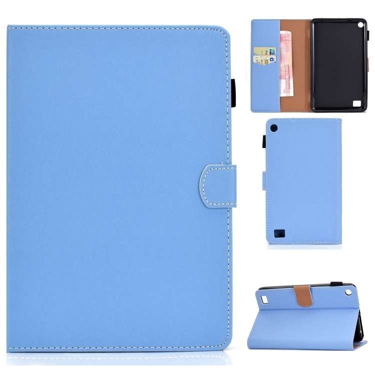 For Kindle Fire 7(2015/2017/2019) Solid Color Tablet PC Universal Magnetic Horizontal F ... (Blue)