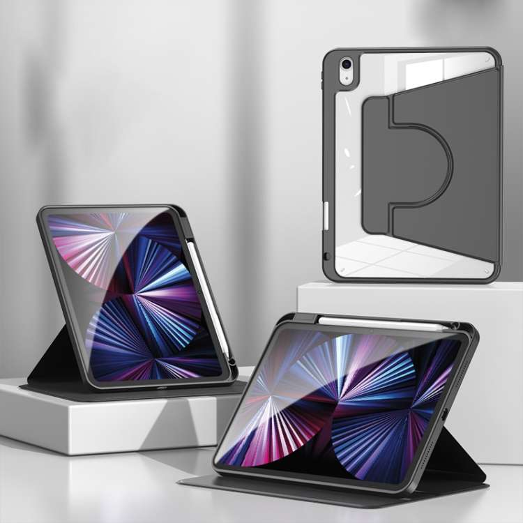 2 in 1 Acrylic Split Rotating Leather Tablet Case For iPad 10.2 2021 / 2020 / 2019(Black)
