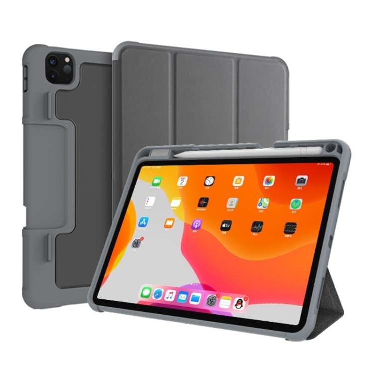 For iPad Pro 11 2022 / 2021 / 2020 Mutural Horizontal Flip Leather Tablet Case with Hol ... (Grey)