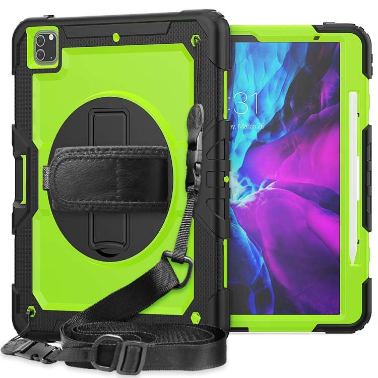 For iPad Pro 12.9 (2020) Shockproof Colorful Silicone + PC Protective Tab ... (Black Yellow Green)