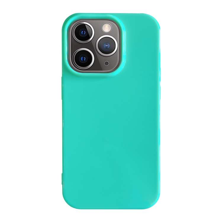 For iPhone 11 Pro Shockproof Solid Color TPU Phone Case(Glacier Green)