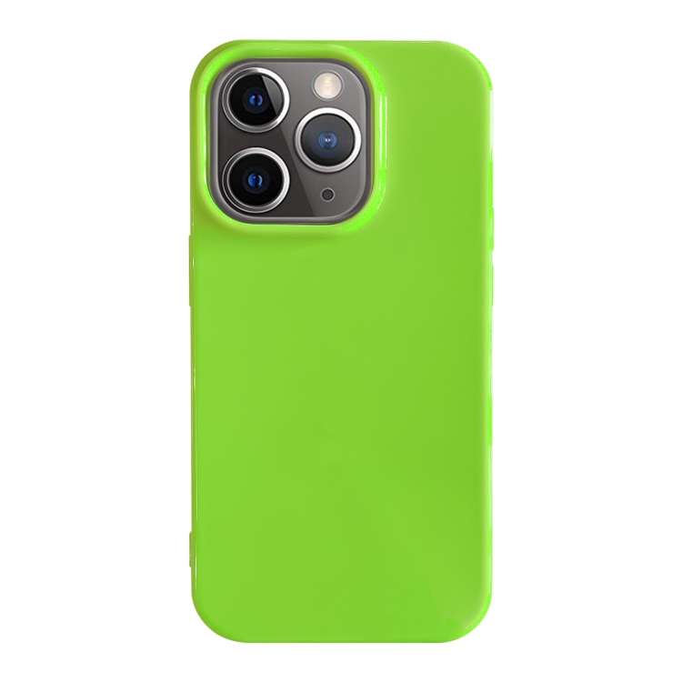 For iPhone 11 Pro Shockproof Solid Color TPU Phone Case(Fluorescent Green)