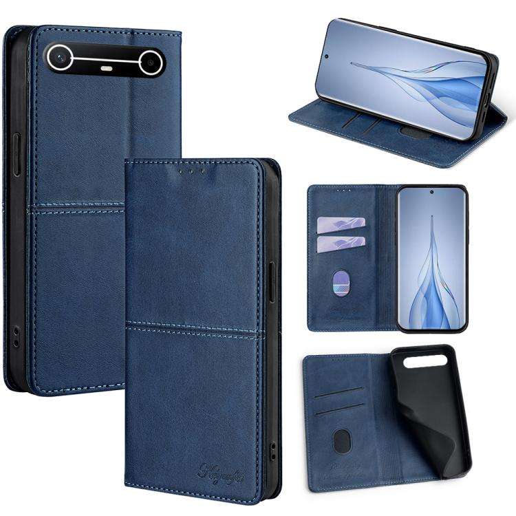 For Tecno Pova Slim 5G / Spark Slim 4G Cow Texture Magnetic Leather Phone Case(Blue)