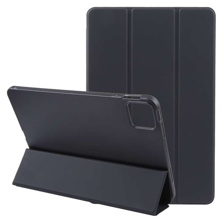 For Xiaomi Pad 7 / Pad 7 Pro Three-fold Holder Flip Tablet Leather Case(Black)
