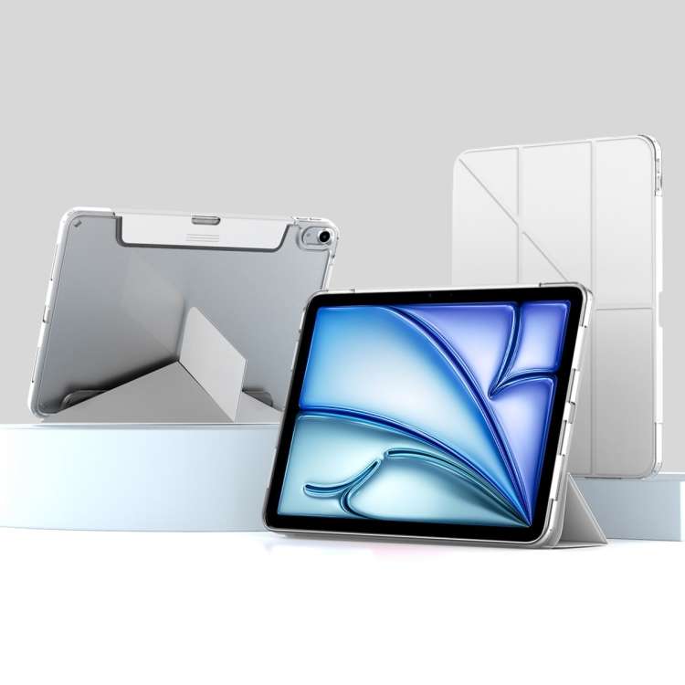 For iPad Air 11 2026 / 2025 / 2024 Mutural Deformation Stand Smart Leather Tablet Case(Grey)