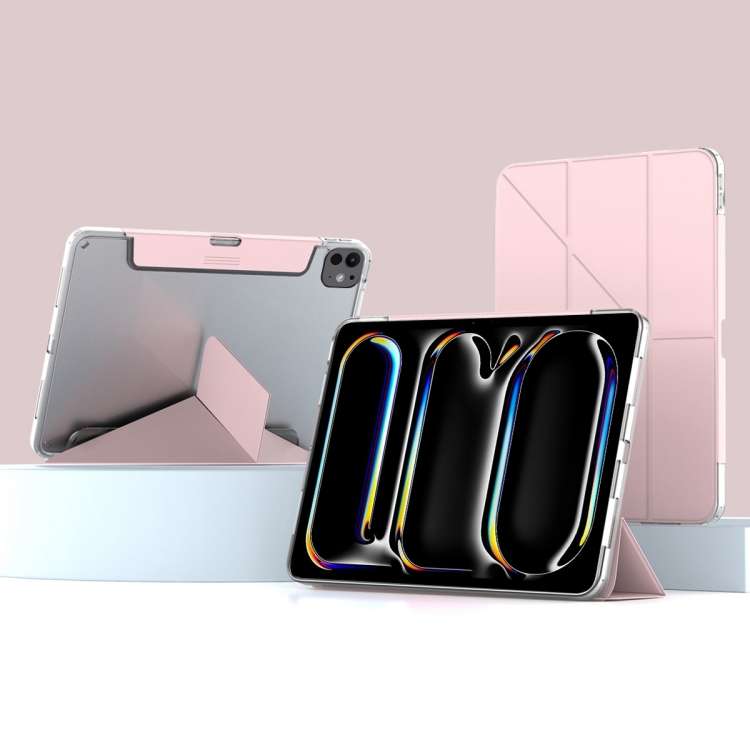For iPad Pro 11 2025 / 2024 Mutural Deformation Stand Smart Leather Tablet Case(Pink)