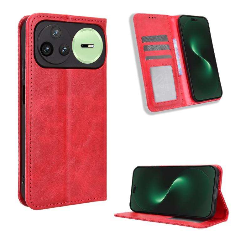 For Huawei nova 15 Pro / 15 Ultra Magnetic Buckle Retro Texture Leather Phone Case(Red)