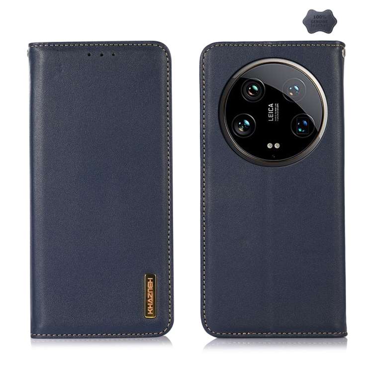 For Xiaomi 14 Ultra KHAZNEH Nappa Top Layer Cowhide Leather Phone Case(Blue)
