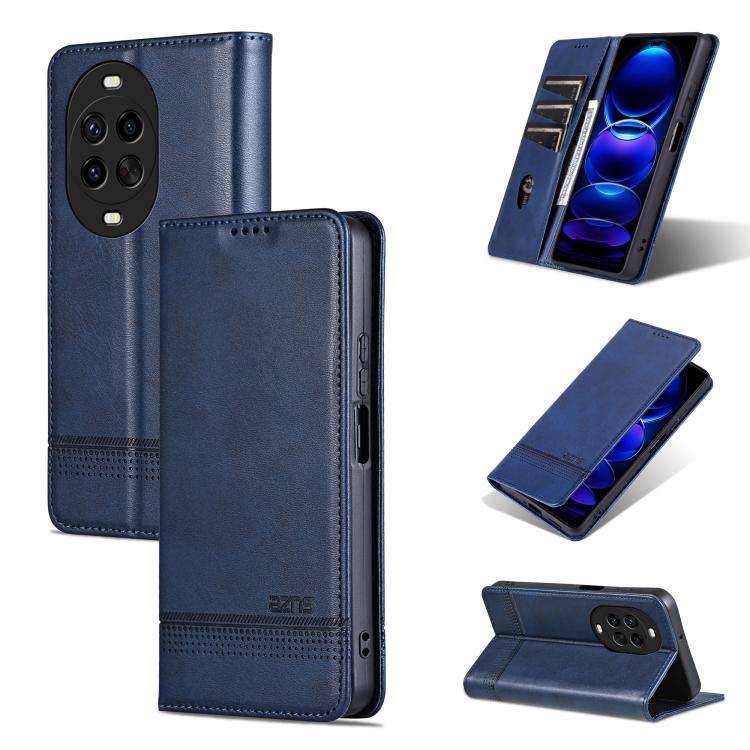 For Huawei Nova 14 Pro AZNS Magnetic Calf Texture Flip Leather Phone Case(Dark Blue)