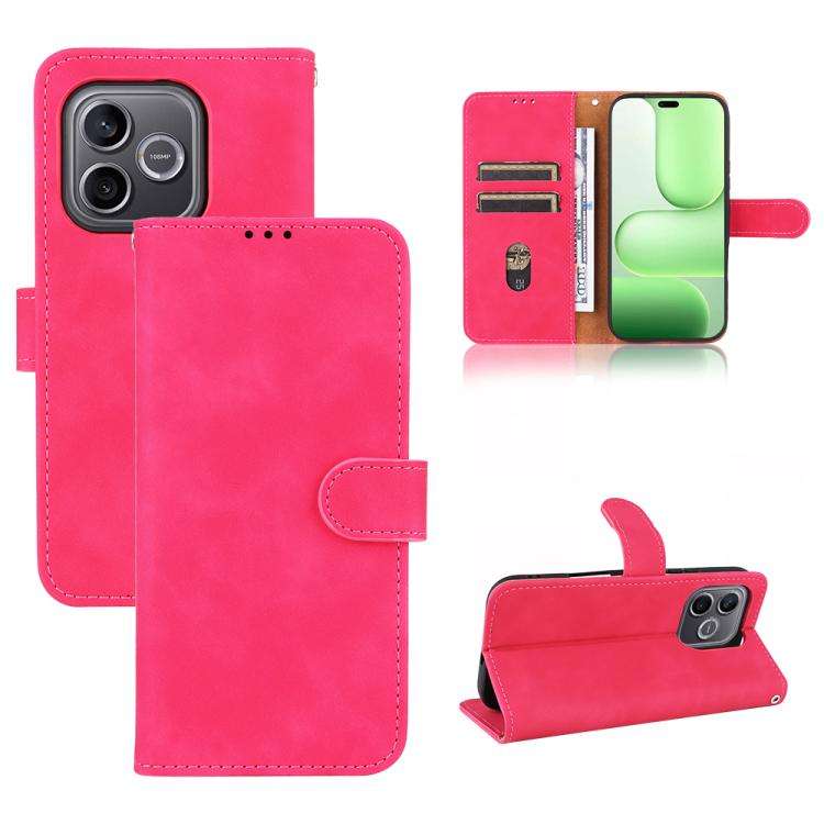 For Honor 600 Lite Global Skin Feel Magnetic Flip Leather Phone Case(Rose Red)