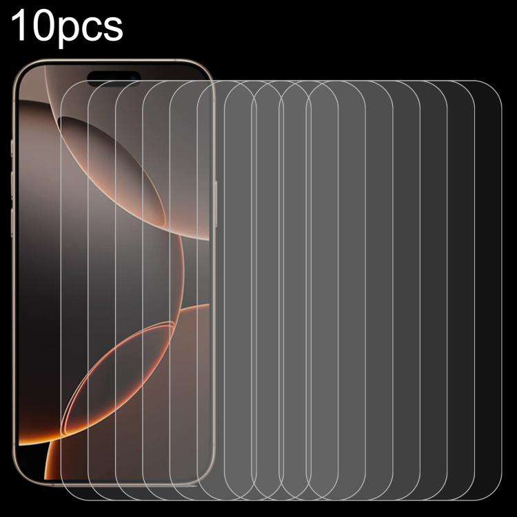 For iPhone 16 Pro Max 10pcs 0.26mm 9H 2.5D High Aluminum Tempered Glass Film