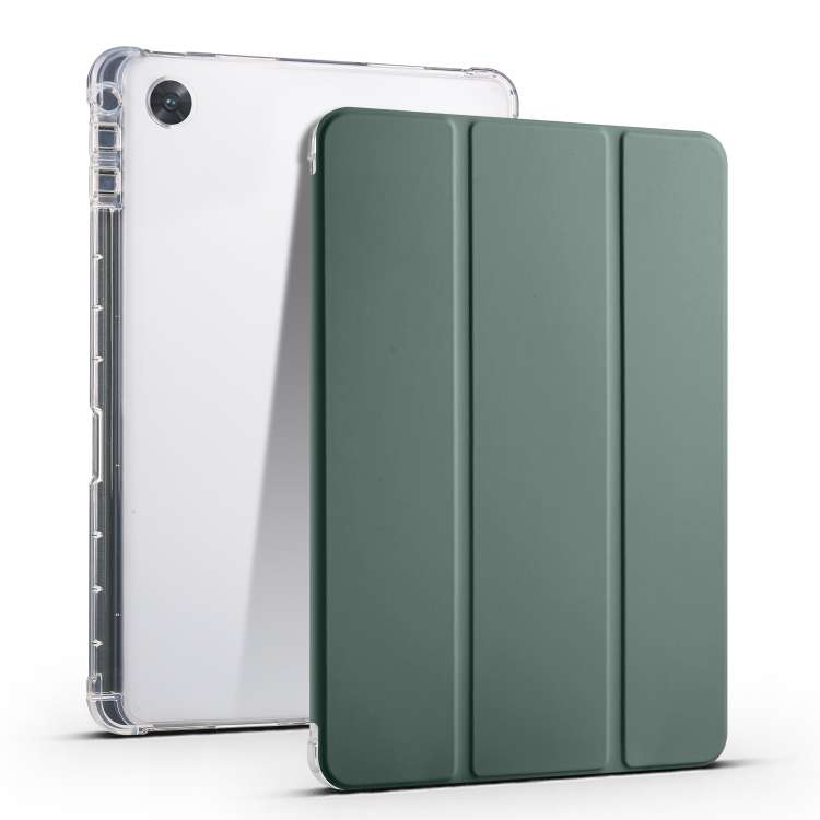 For OPPO Pad Air 10.36 2022 3-folding Transparent TPU Smart Leather Tablet Case with P ... (Green)