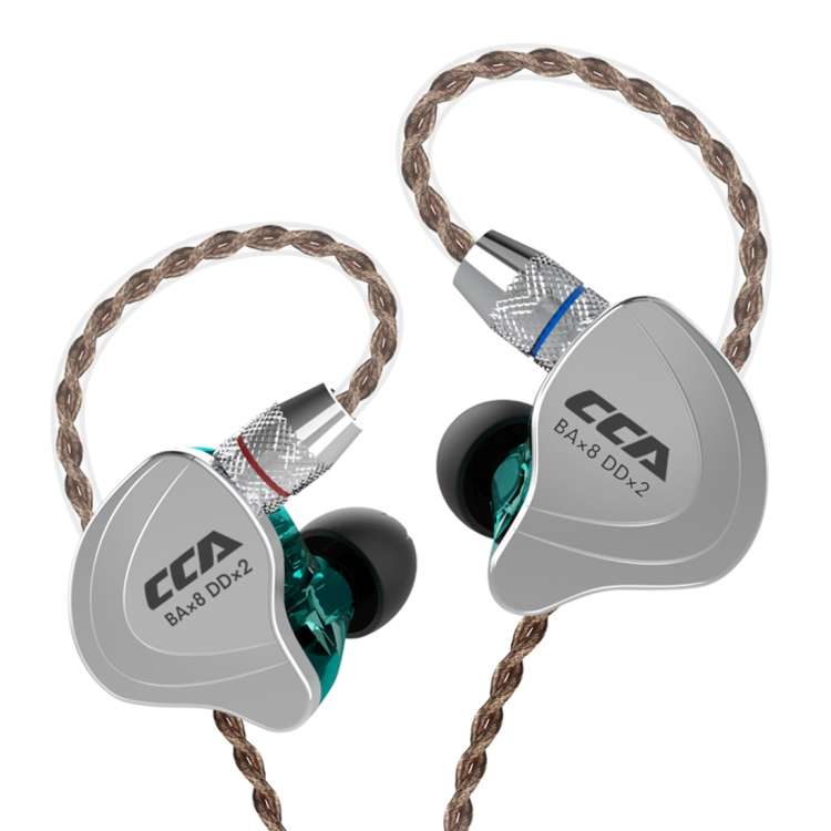 CCA CCA-C10 3.5mm Gold Plated Plug Ten Unit Hybrid Wire-controlled In-ear Earp ... (Sapphire Cyan)