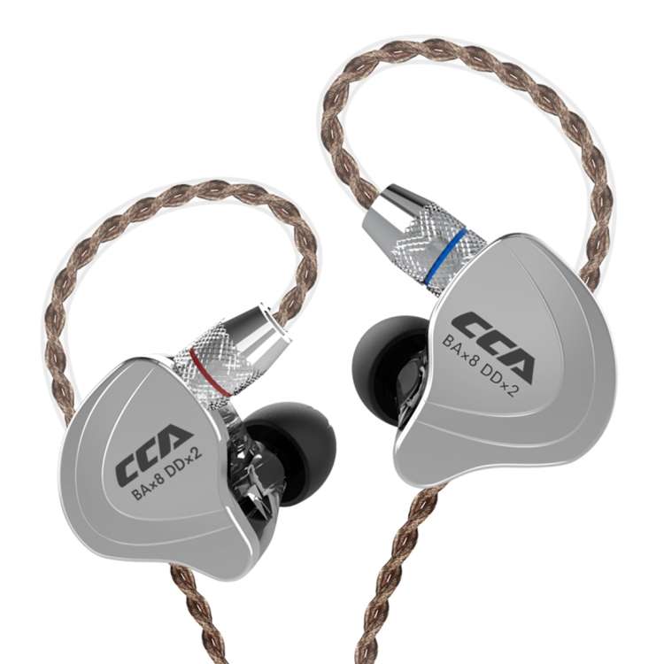 CCA CCA-C10 3.5mm Gold Plated Plug Ten Unit Hybrid Wire-controlled In-ear Earpho ... (Charm Black)
