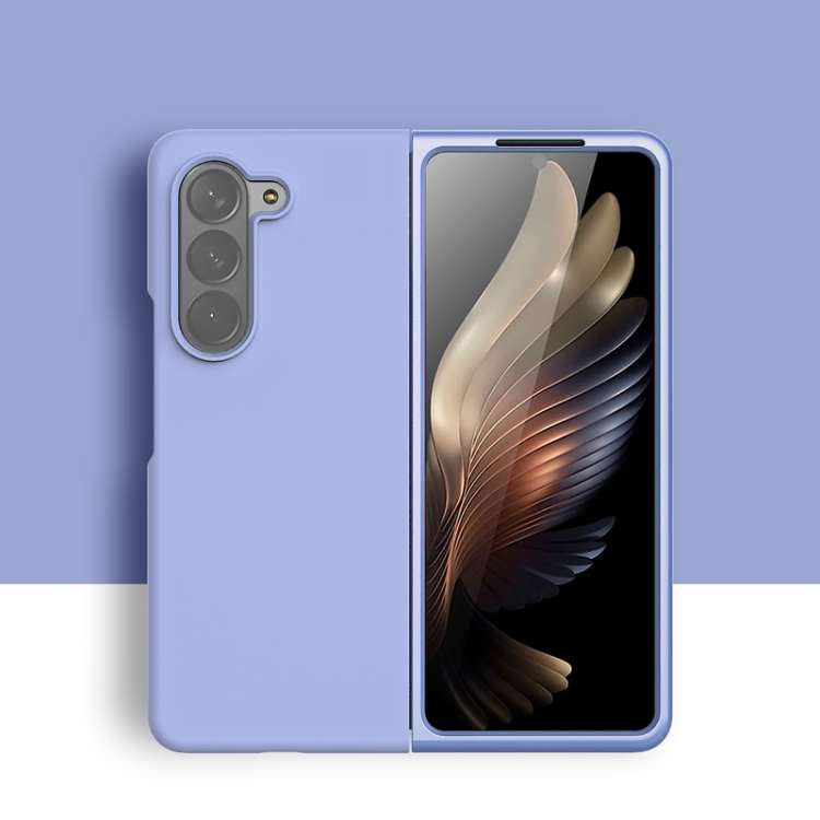 For Samsung Galaxy Z Fold5 Silicone Skin Feel Folding Phone Case(Elegant Purple)