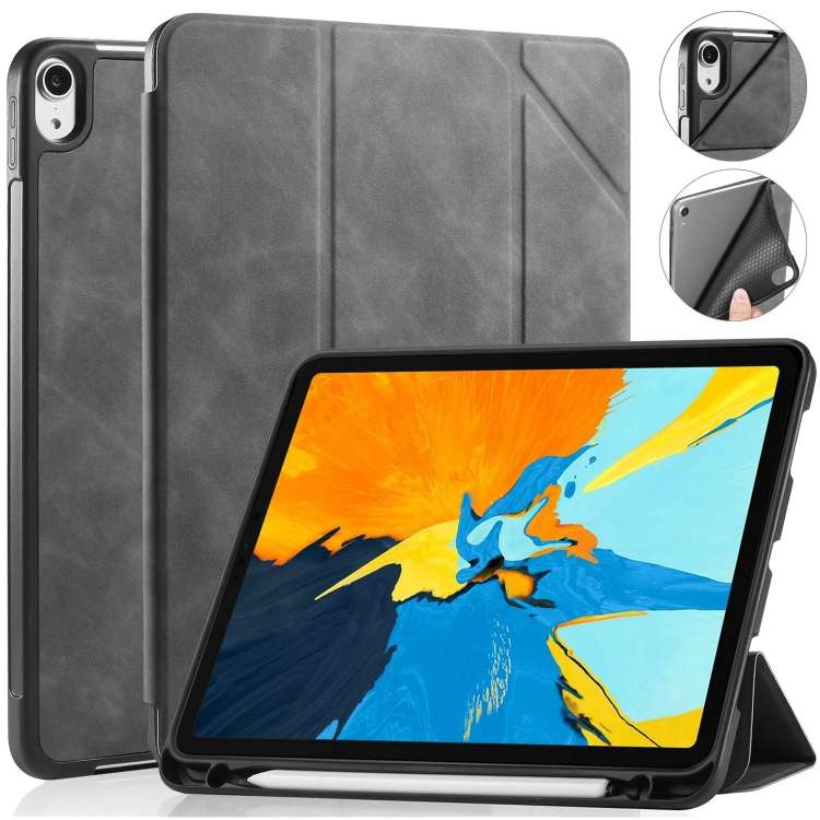 For iPad Pro 11 inch (2018) DG.MING See Series Horizontal Flip Leather Case with Holder ... (Grey)