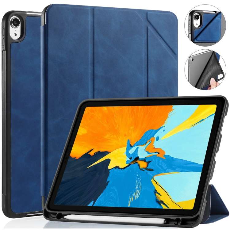 For iPad Pro 11 inch (2018) DG.MING See Series Horizontal Flip Leather Case with Holder ... (Blue)