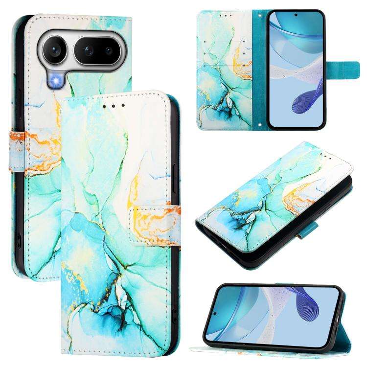 For Honor Magic8 Pro Air PT003 Marble Pattern Flip Leather Phone Case(Green)