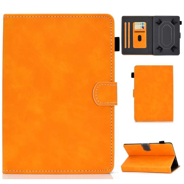 For 7 inch Tablet PC Universal Cowhide Texture Horizontal Flip Leather Case with Holde ... (Khaki)