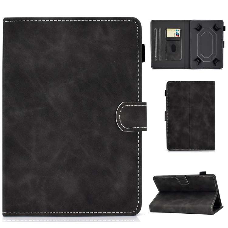 For 7 inch Tablet PC Universal Cowhide Texture Horizontal Flip Leather Case with Holder ... (Grey)