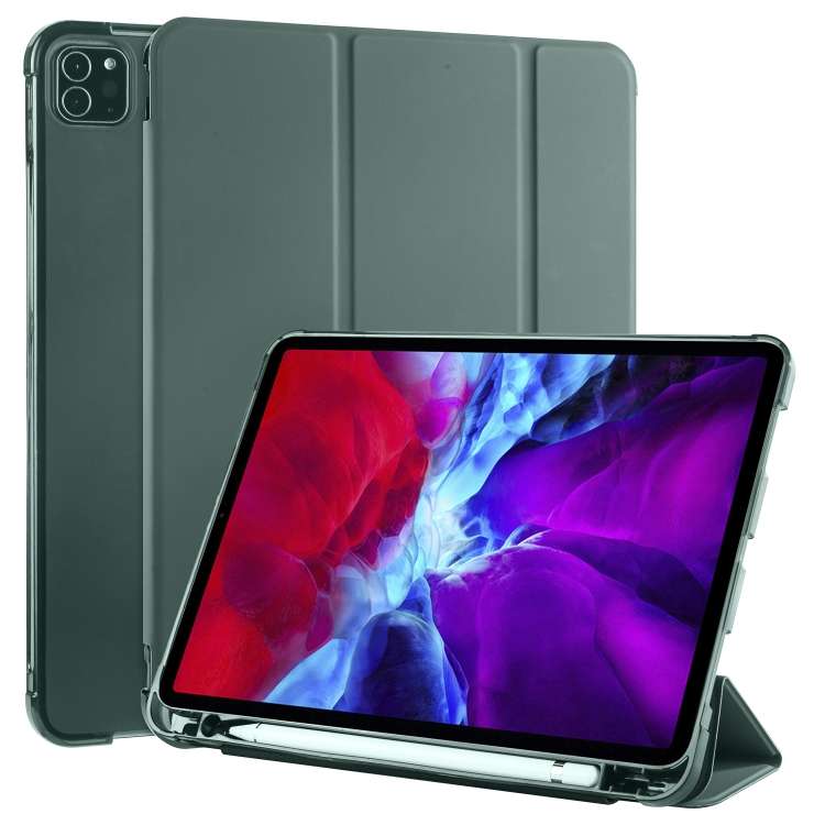For iPad Pro 11 (2020) / iPad Pro 11(2018) 3-folding Horizontal Flip PU Leather + ... (Pine Green)