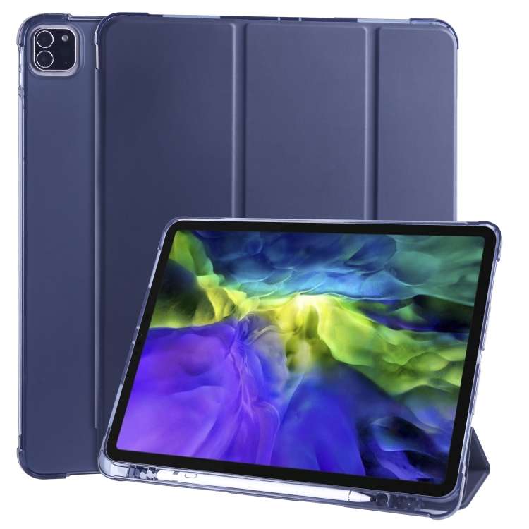 For iPad Air 13 2025 / 2024 / iPad Pro 12.9 (2020) / iPad Pro 12.9(2018) 3-folding ... (Dark Blue)