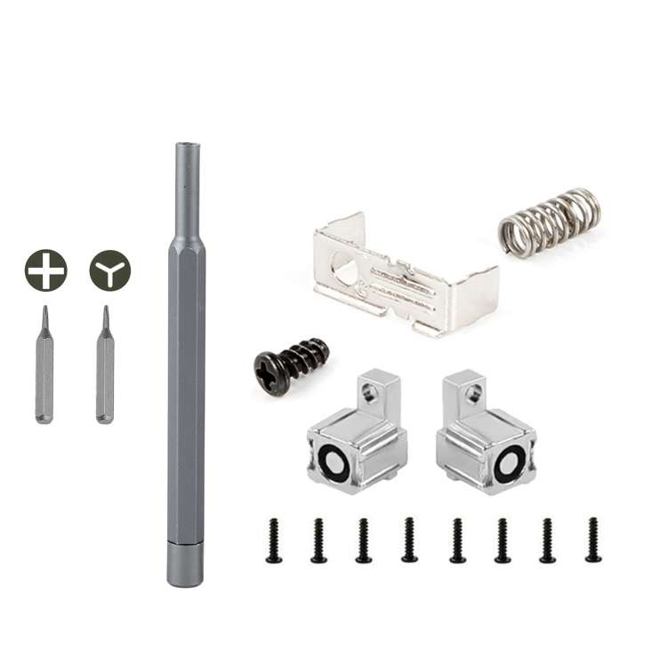 For Switch JoyCon Handle Metal Lock Replacement Parts, Spec:16 in 1 Lock Set Silver