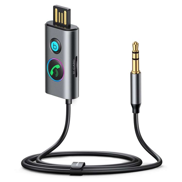 JOYROOM JR-CB7 Car-B Series Car Bluetooth 5.3 Wireless Receiver AUX Adapter Suppor ... (Dark Gray)