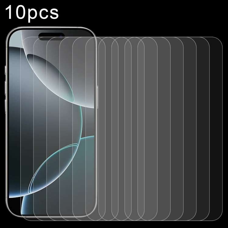 For iPhone 16 Pro 10pcs 0.26mm 9H 2.5D Tempered Glass Film