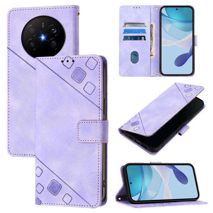 For Huawei Mate 70 Air 5G Skin Feel Embossed Leather Phone Case(Light Purple)