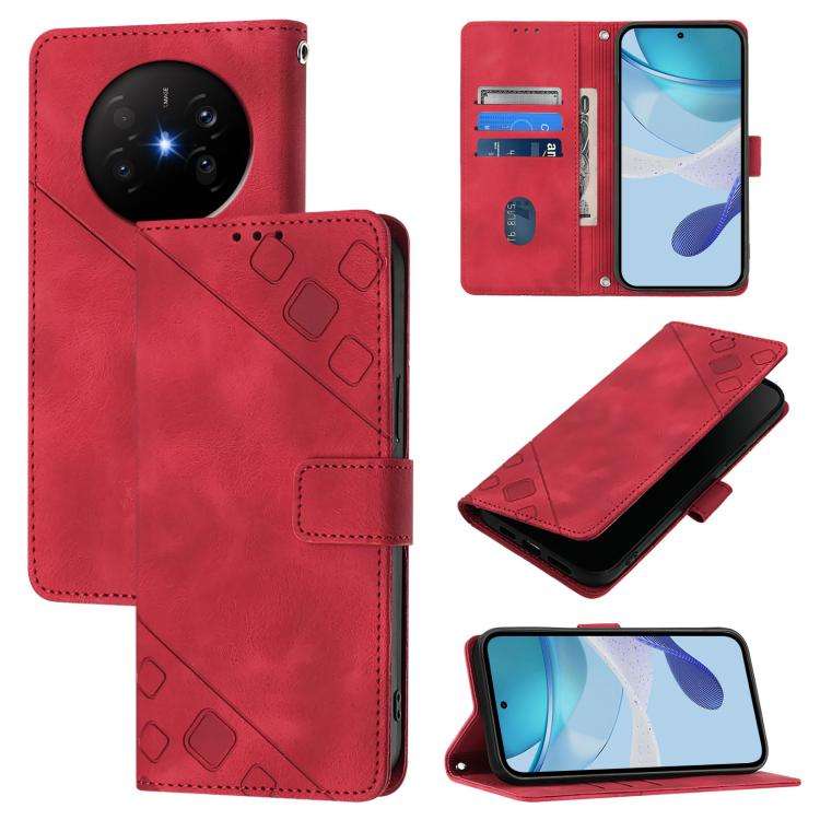 For Huawei Mate 70 Air 5G Skin Feel Embossed Leather Phone Case(Red)