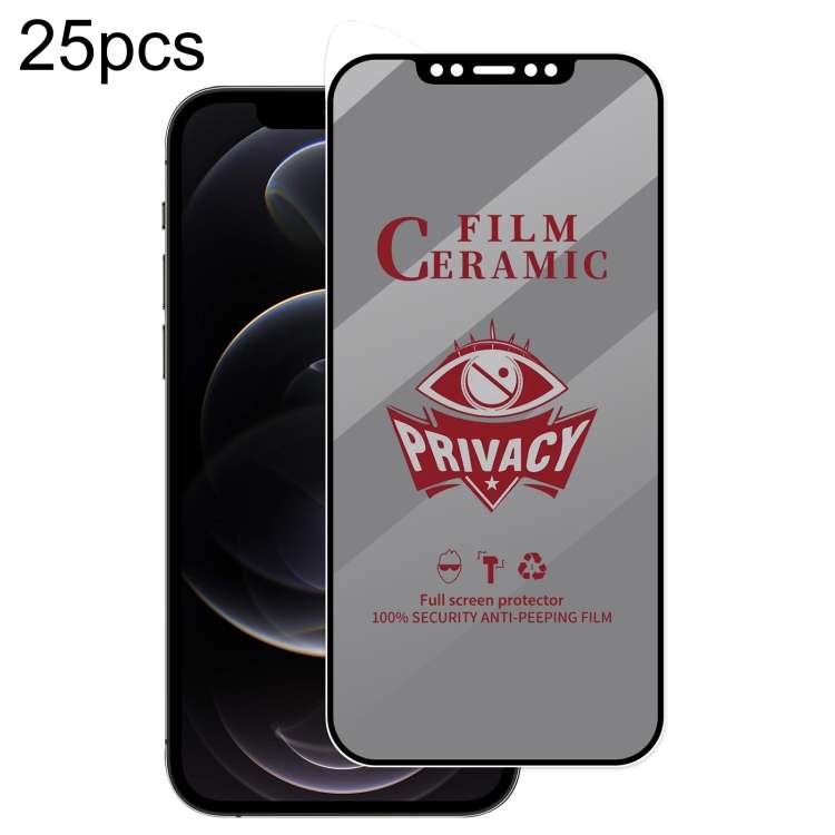 For iPhone 12 / 12 Pro 25pcs Full Coverage HD Privacy Ceramic Film