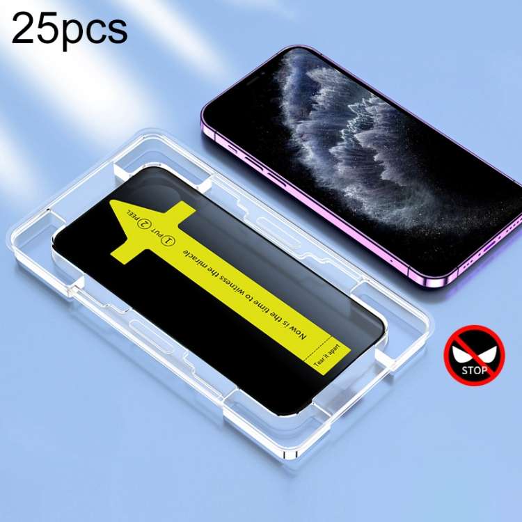 For iPhone 11 Pro Max / XS Max 25pcs Anti-peeping Fast Attach Dust-proof Anti-static Tempered Glas