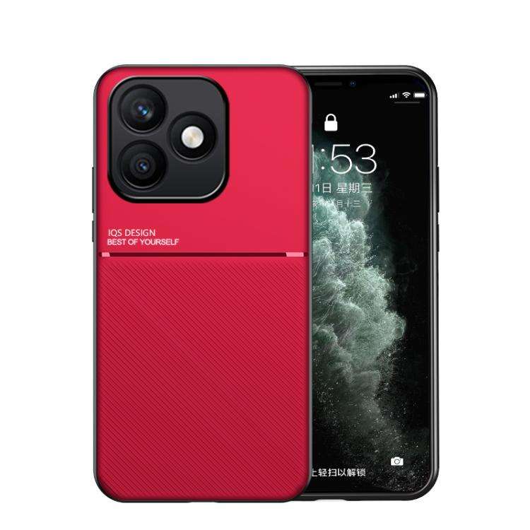 For Honor X8d 4G Classic Tilt Strip Grain Magnetic PC Hybrid TPU Phone Case(Red)