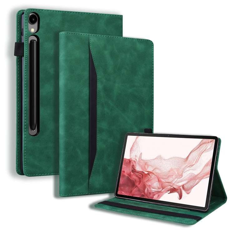 For Samsung Galaxy Tab S9+ /S8+ /S7+ Splicing Shockproof Smart Leather Tablet Case(Green)