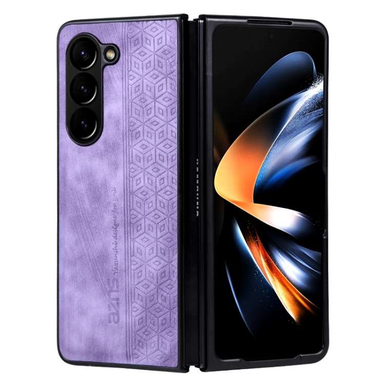 For Samsung Galaxy Z Fold6 AZNS 3D Embossed Skin Feel Phone Case(Purple)