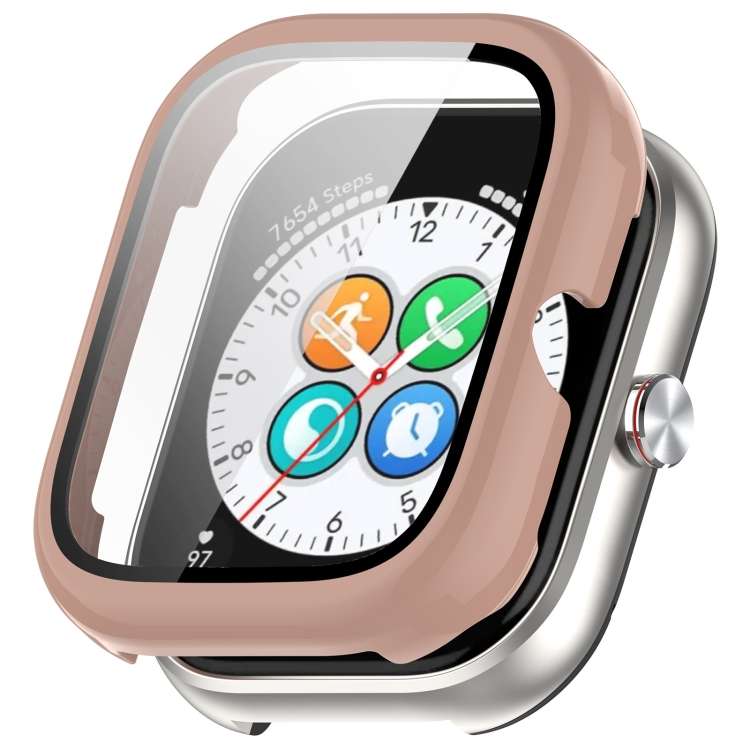 For Honor Choice Haylou Watch PC + Tempered Film Integrated Protective Watch Case(Pink)